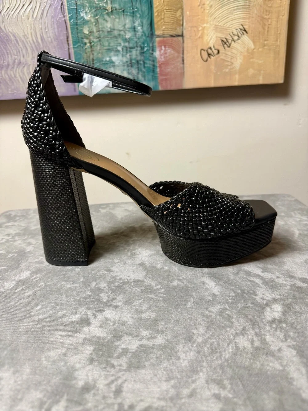 Brand New Sam Edelman Nattie Woven Napa Size 10M Beaded Platform Sandals